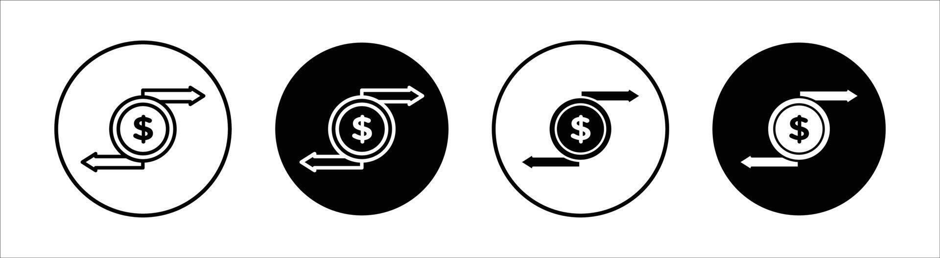 Turnover flat line icon set. Turnover Thin line illustration vector