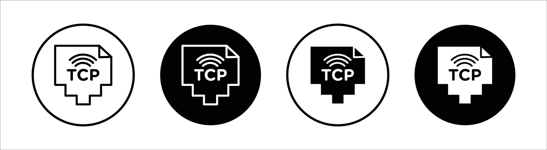 TCP flat line icon set. TCP Thin line illustration 47625965 Vector Art ...