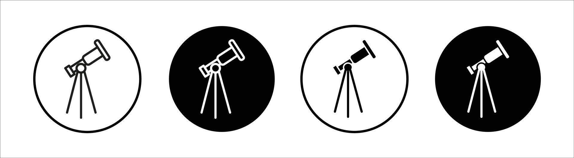 Telescope flat line icon set. Telescope Thin line illustration vector