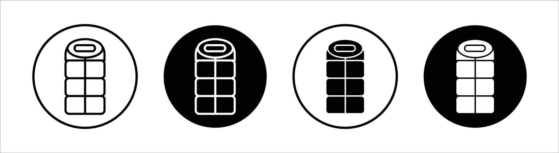Sleeping bag flat line icon set. Sleeping bag Thin line illustration vector
