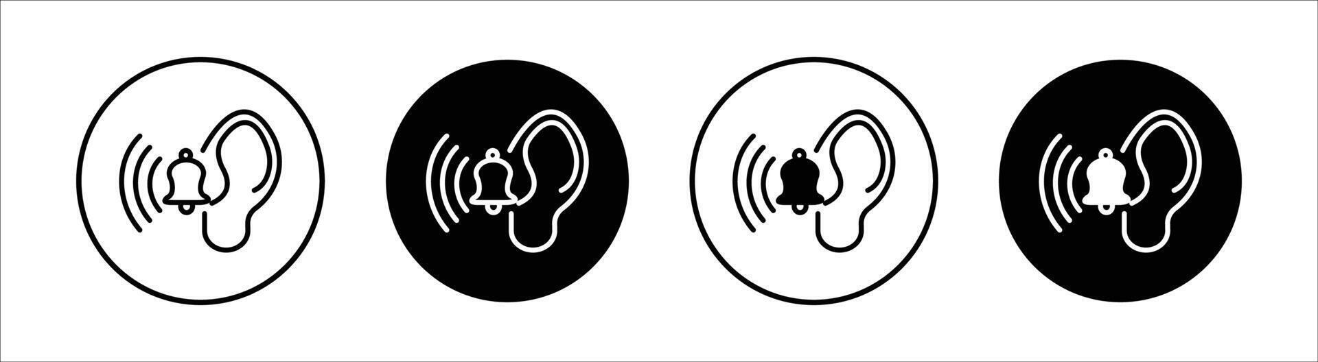Tinnitus awareness flat line icon set. Tinnitus awareness Thin line illustration vector