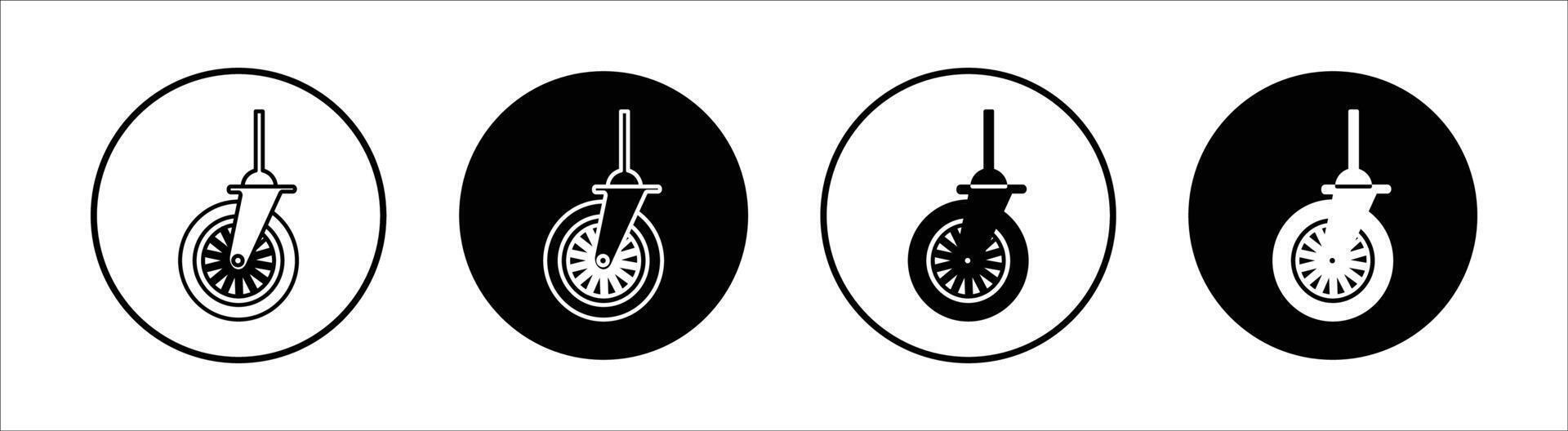 Swivel caster flat line icon set. Swivel caster Thin line illustration vector
