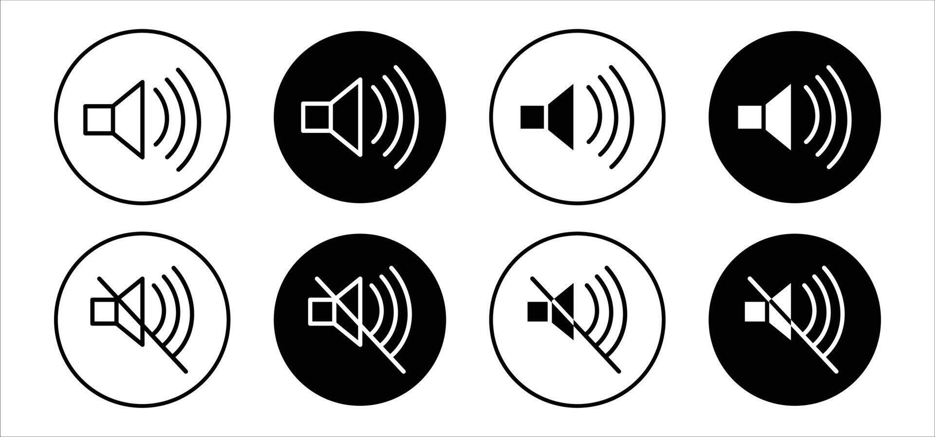 Speaker volume flat line icon set. Speaker volume Thin line illustration vector