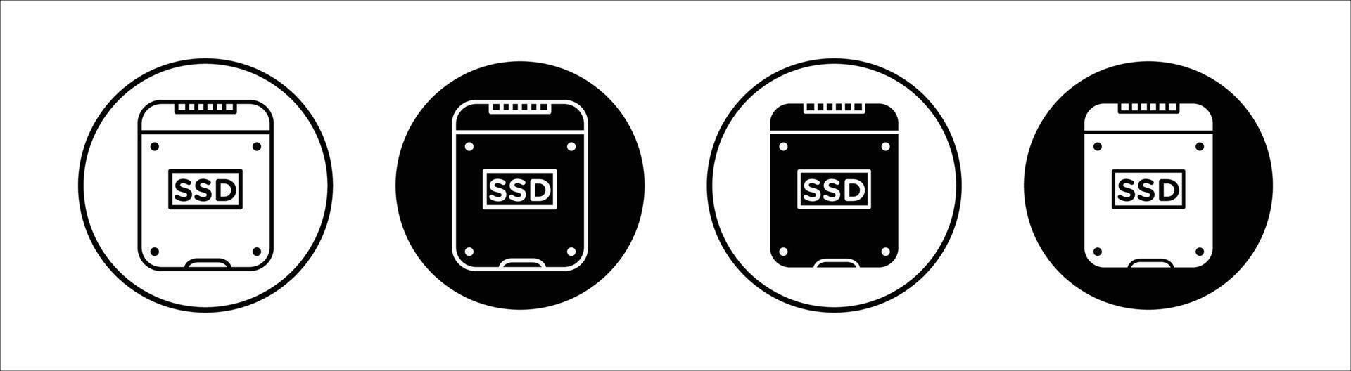 SSD flat line icon set. SSD Thin line illustration vector
