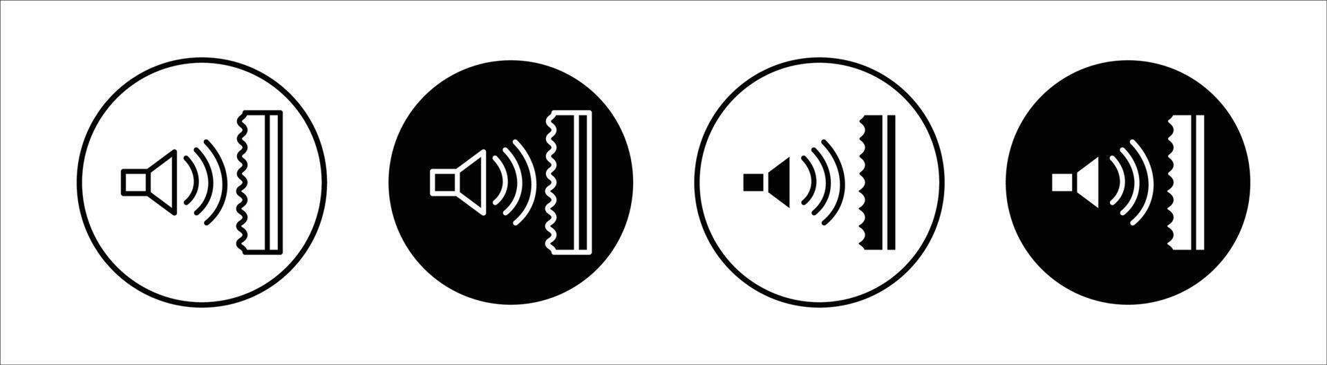 Soundproofing walls flat line icon set. Soundproofing walls Thin line illustration vector