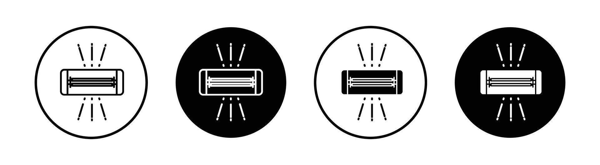 UV disinfection lamp flat line icon set. UV disinfection lamp Thin line illustration vector