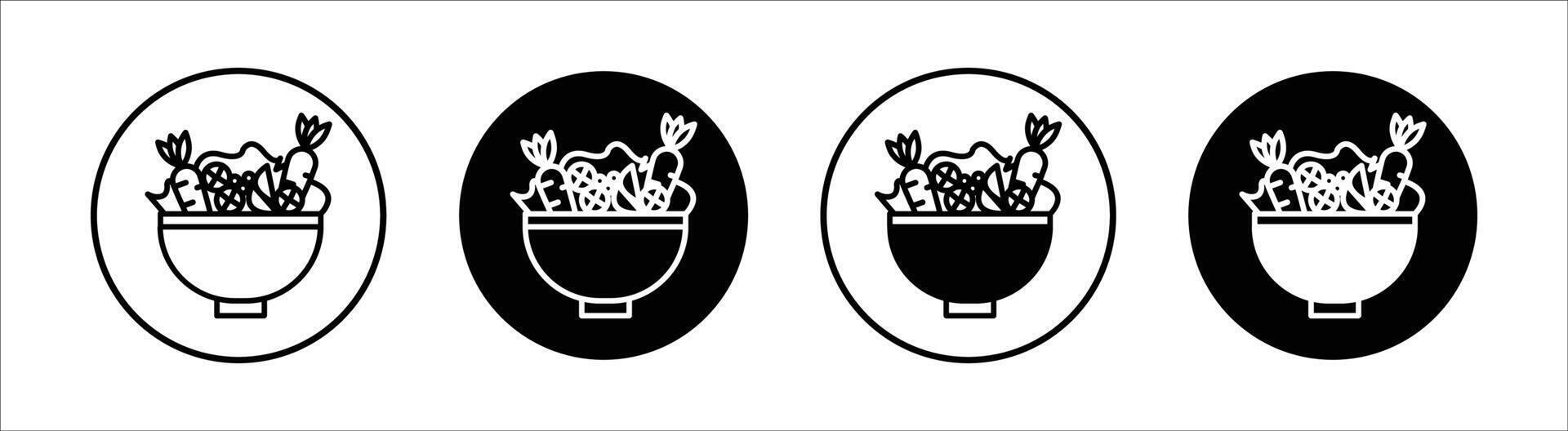 Vegetable Salad Meal flat line icon set. Vegetable Salad Meal Thin line illustration vector