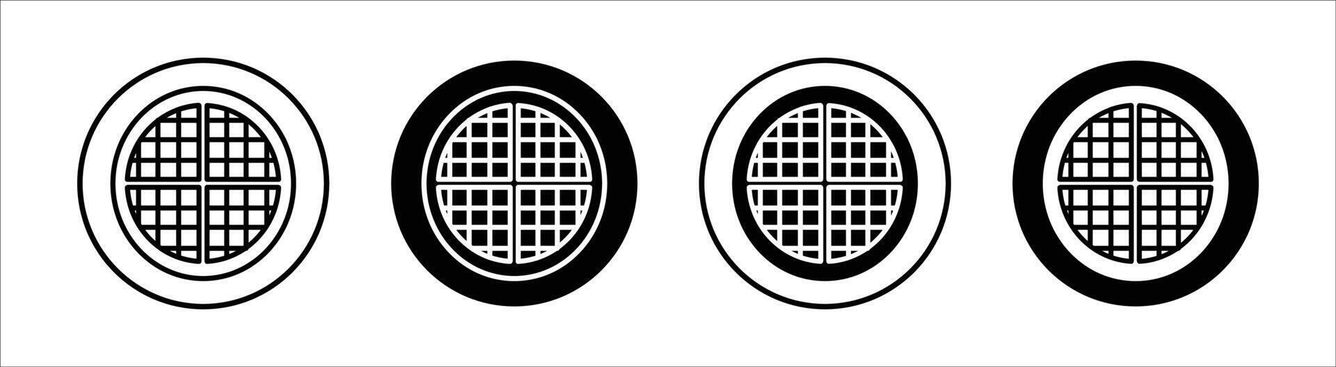 Waffle flat line icon set. Waffle Thin line illustration vector
