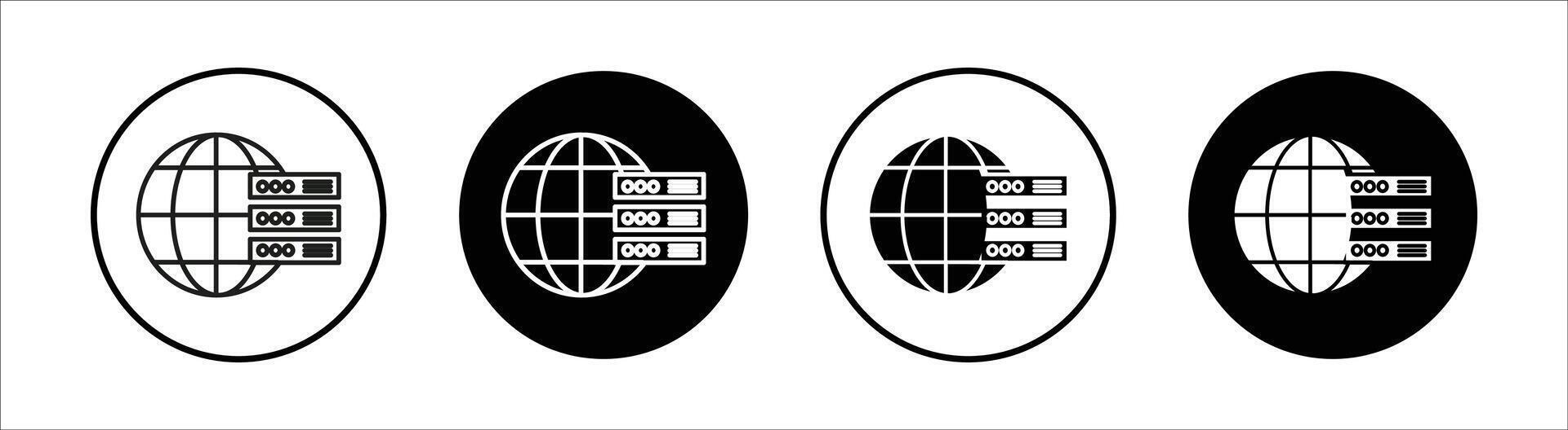 Web server flat line icon set. Web server Thin line illustration vector