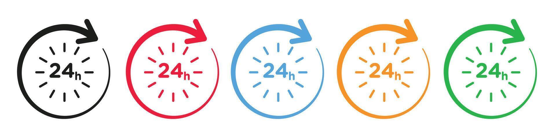 Always Available Customer Support Icon for 24 7 Help Services vector