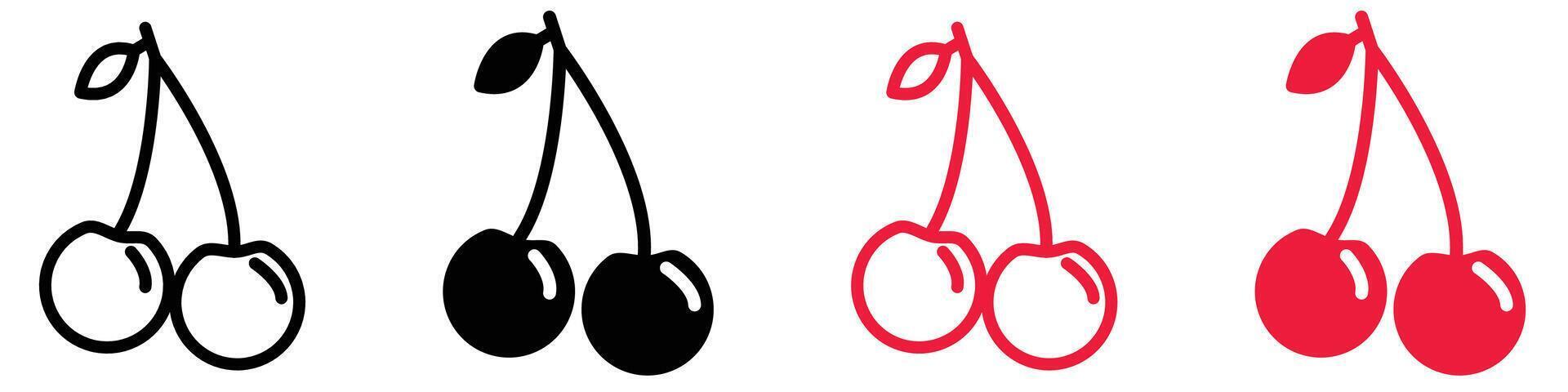 Cherry icon mark in filled style vector