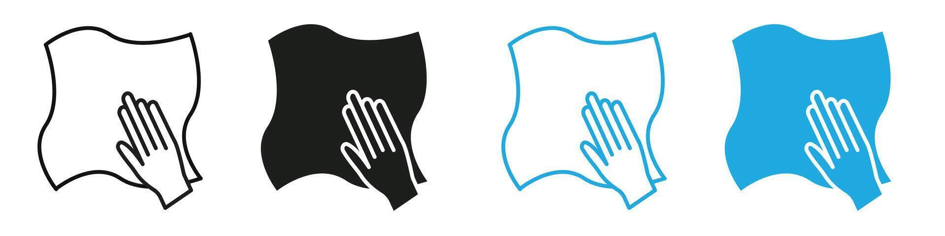 Cleaning cloth icon mark in filled style vector