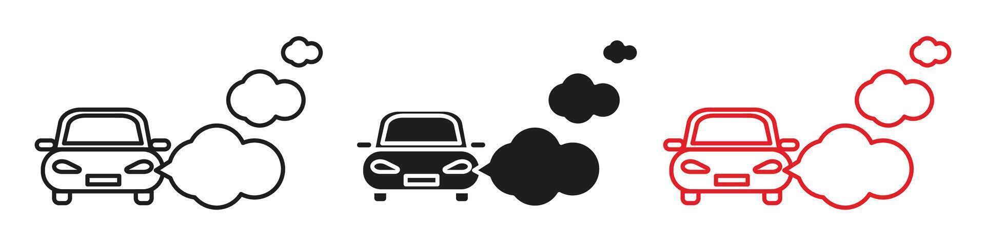 Car breakdown icon showing vehicle malfunctions and emergency help, ideal for roadside assistance and automotive repair shops vector
