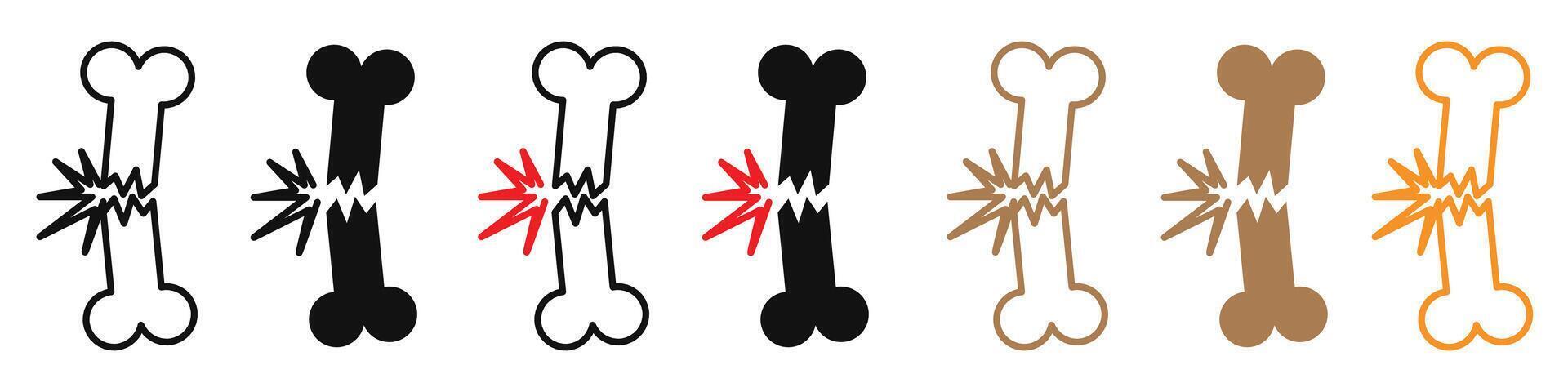 Bone Joint Repair Icons Symbolizing Orthopedic Care for Humans and Pets vector