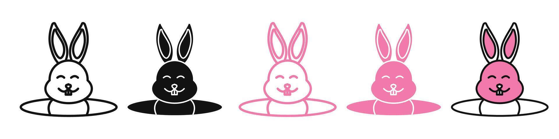 Emerging Rabbit Icon for Easter Greetings and Cute Pet Celebrations vector