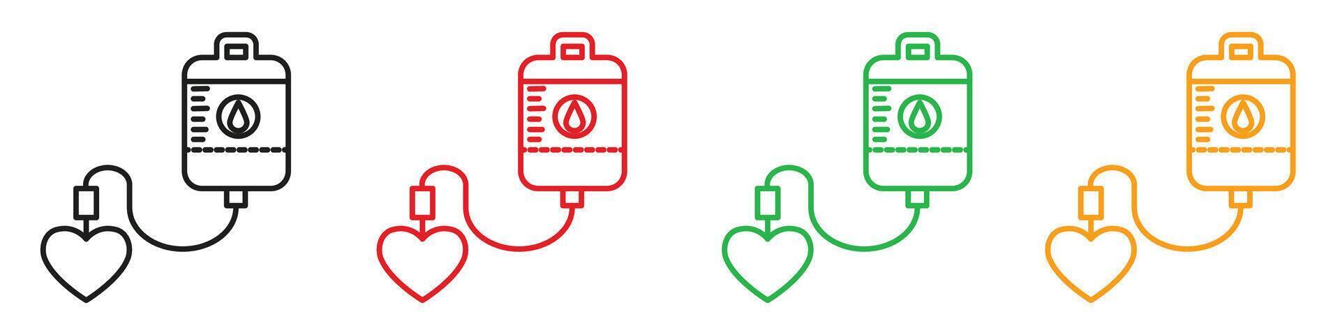 Blood transfusion icon depicting medical procedures and blood donation, perfect for healthcare, clinics, and educational materials vector