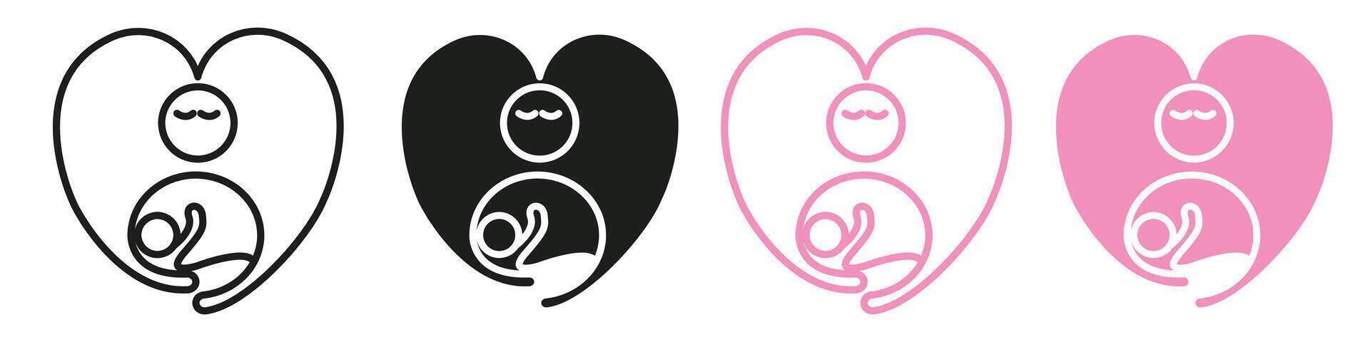 Breastfeeding Mother Icon Symbolizing Nurturing and Infant Care vector