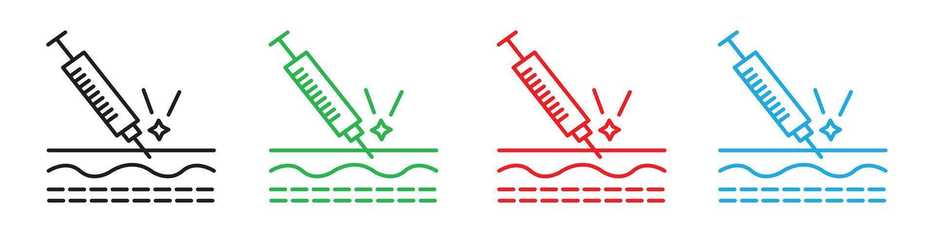 Botox injection icon mark in filled style vector