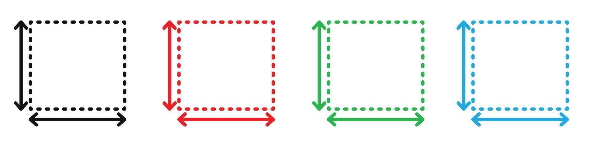 Area and dimension icon mark in filled style vector