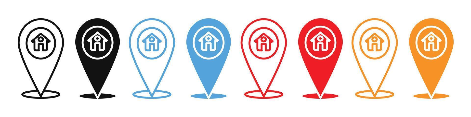 Address icon mark in filled style vector