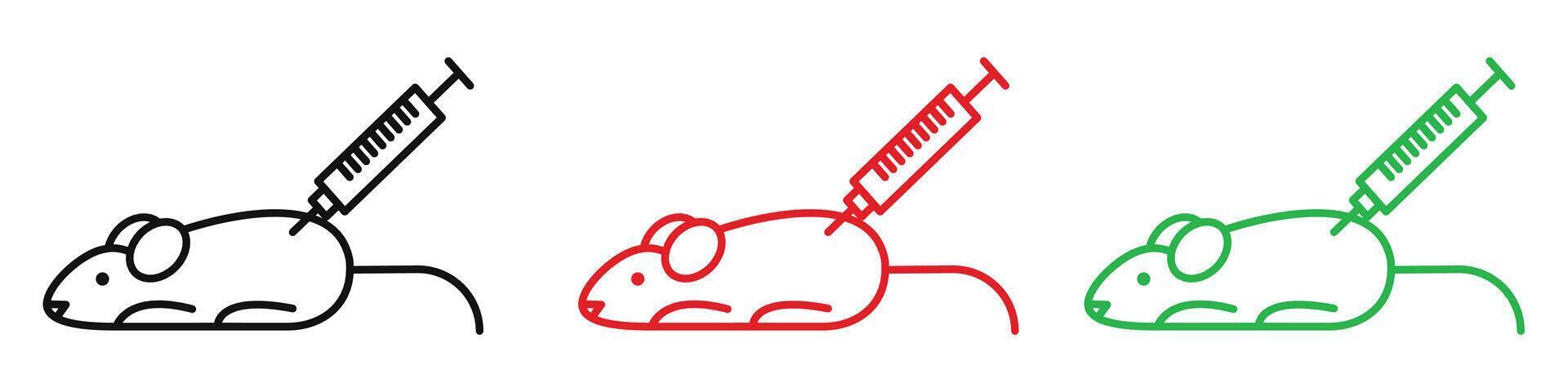 Animal testing icon featuring lab mice and test tubes, ideal for scientific research and medical experiments vector