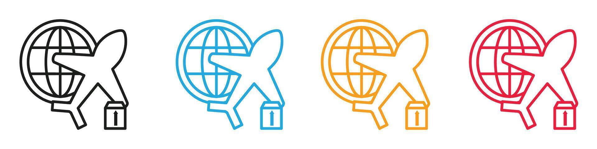 Air delivery icon showcasing rapid shipping and logistics, perfect for courier services and express delivery companies vector