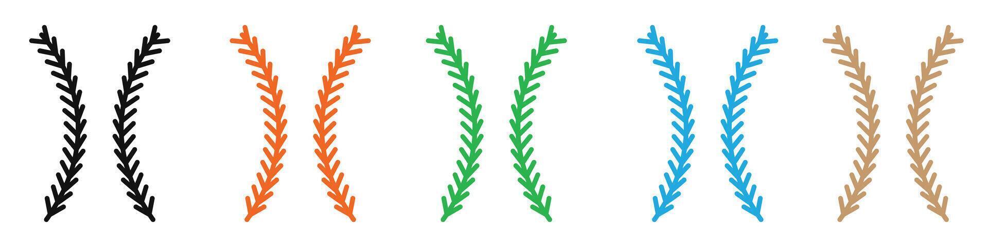 Baseball stitches icon mark in filled style vector