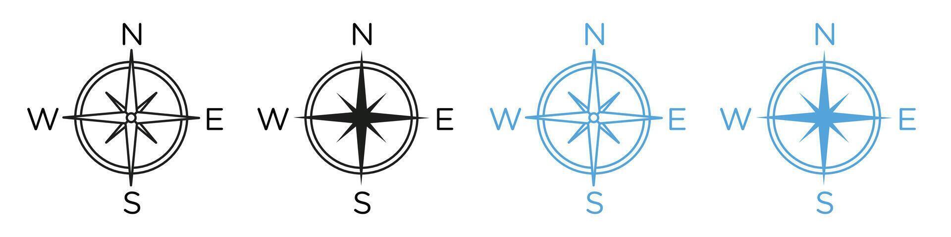 Compass icon mark in filled style vector