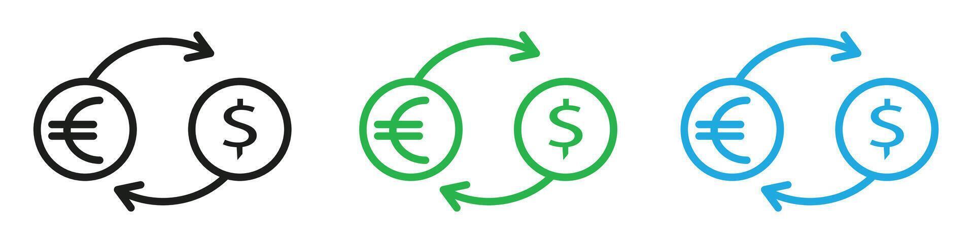 Currency exchange icon illustrating money conversion and global finance, suitable for banking and travel services vector