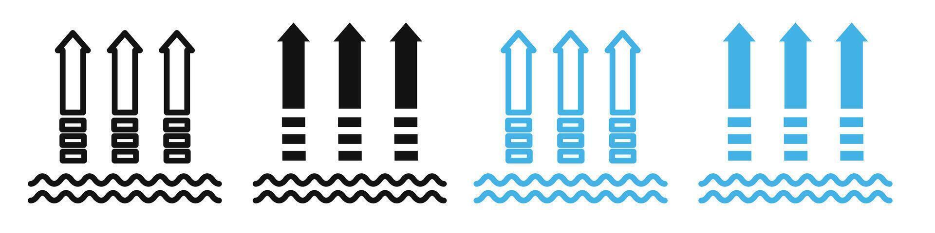 Evaporation icon mark in filled style vector