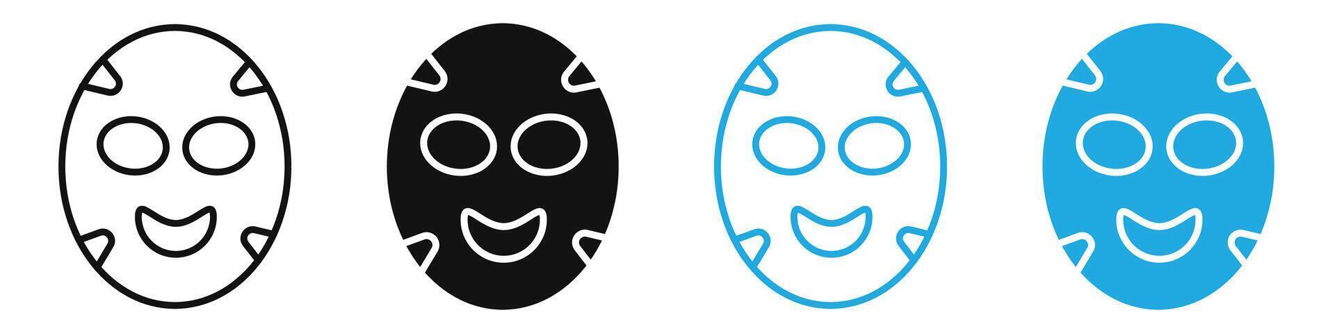 Face sheet mask icon mark in filled style vector