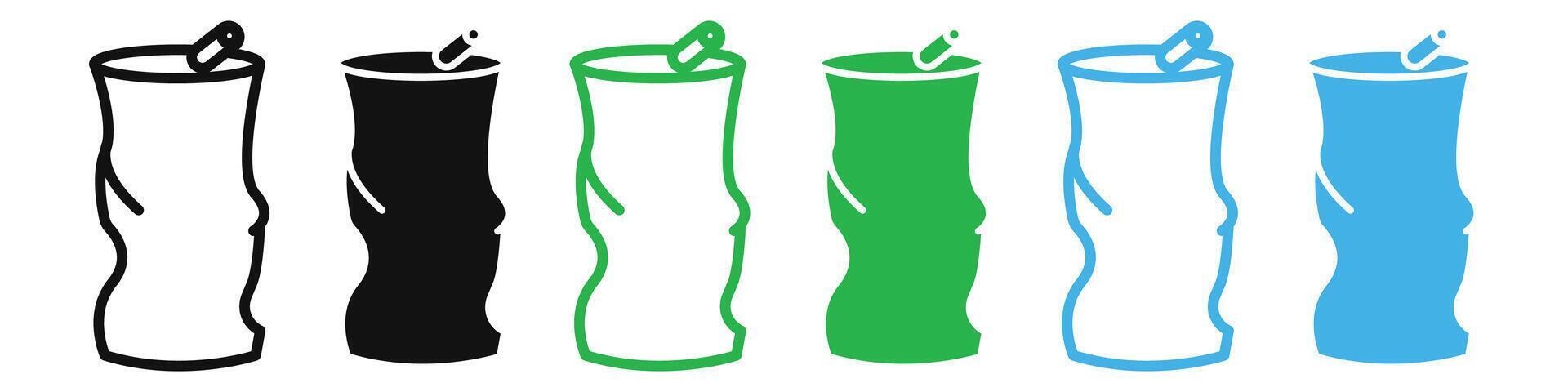 Empty can soda icon mark in filled style vector