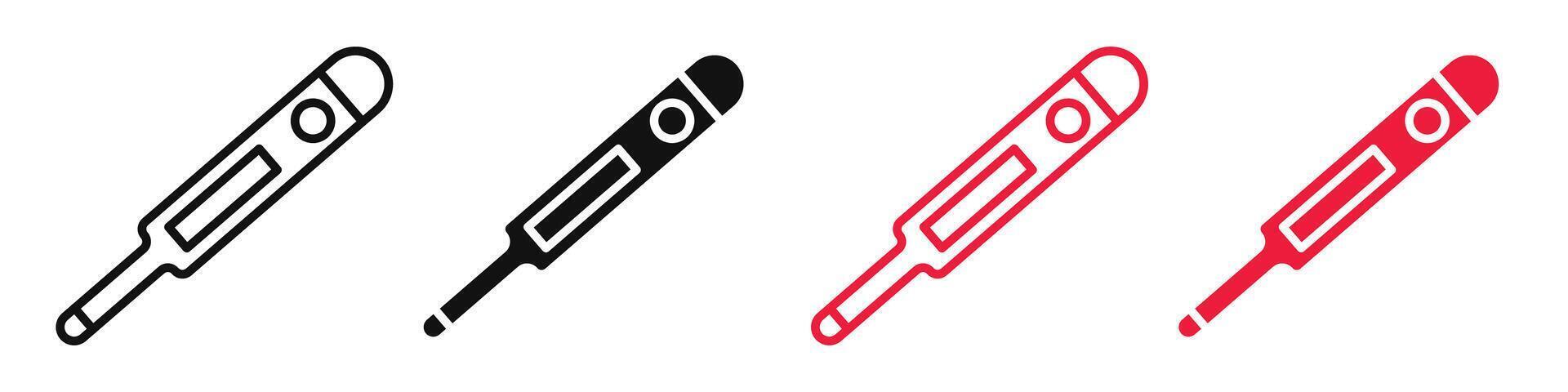 Digital thermometer icon illustrating health and temperature measurement, essential for medical and healthcare designs vector