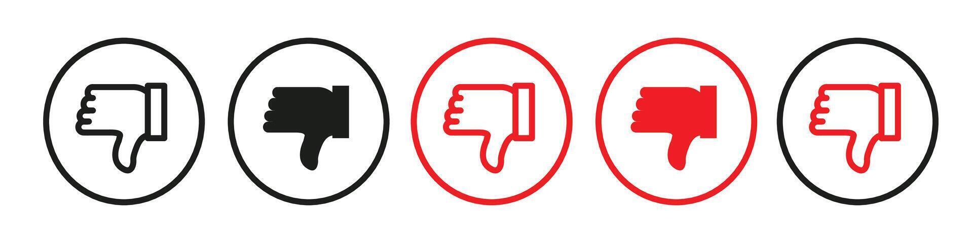Dislike icon mark in filled style vector