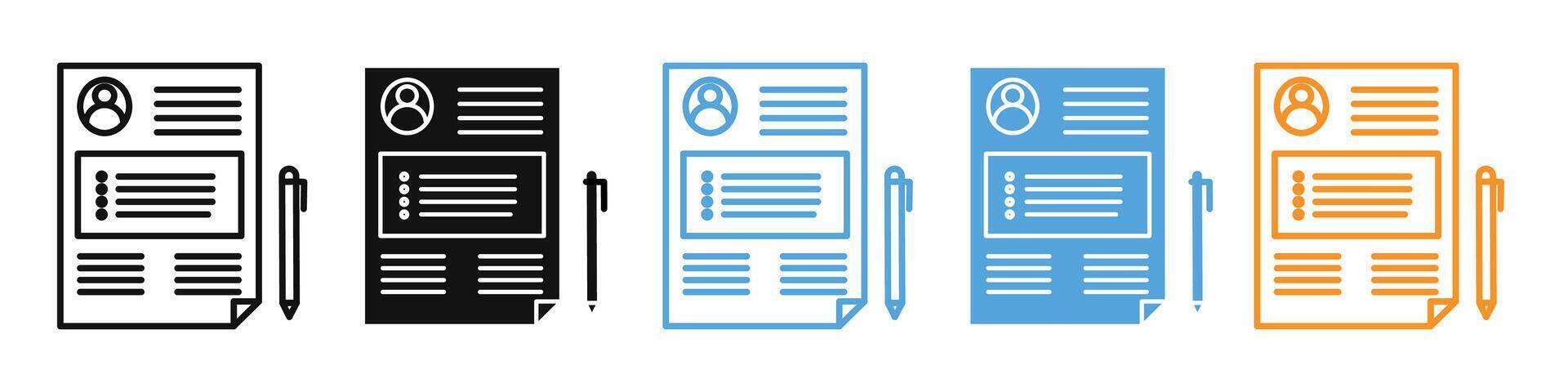 CV and Resume Icon for Career Advancement and Job Seekers vector