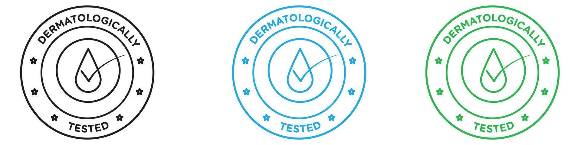 Dermatology tested icon mark in filled style vector