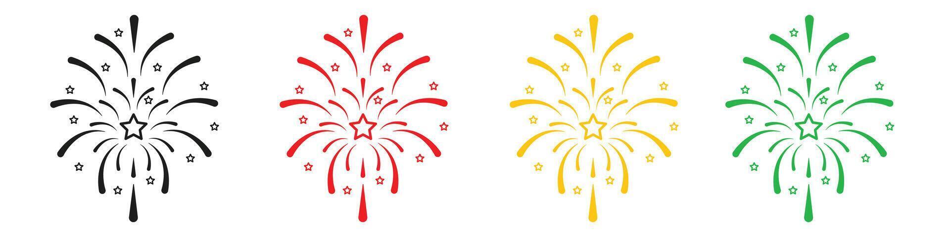 Fireworks icon set vector