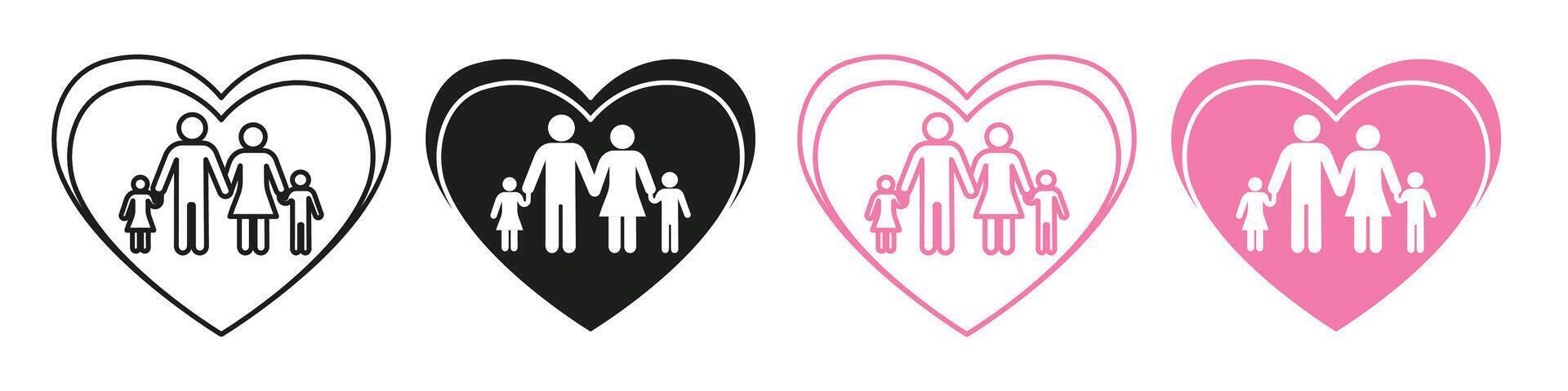 Icon Celebrating the Love and Unity of a Happy Family vector