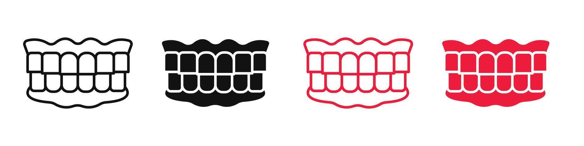 Prosthetic Dental Model Icon for Oral Healthcare Education vector