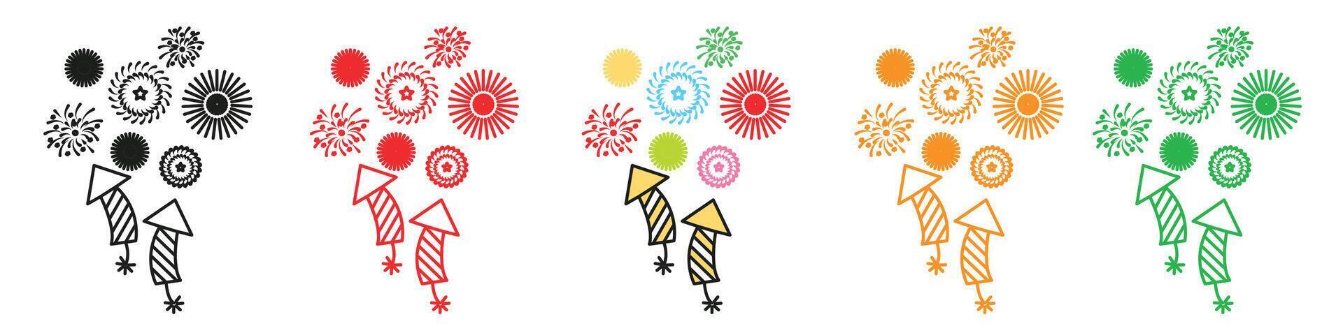 Festive Firecracker and Fireworks Burst Icon for Joyous Occasions vector