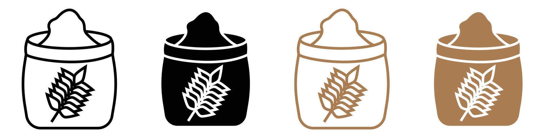 Flour bag icon mark in filled style vector