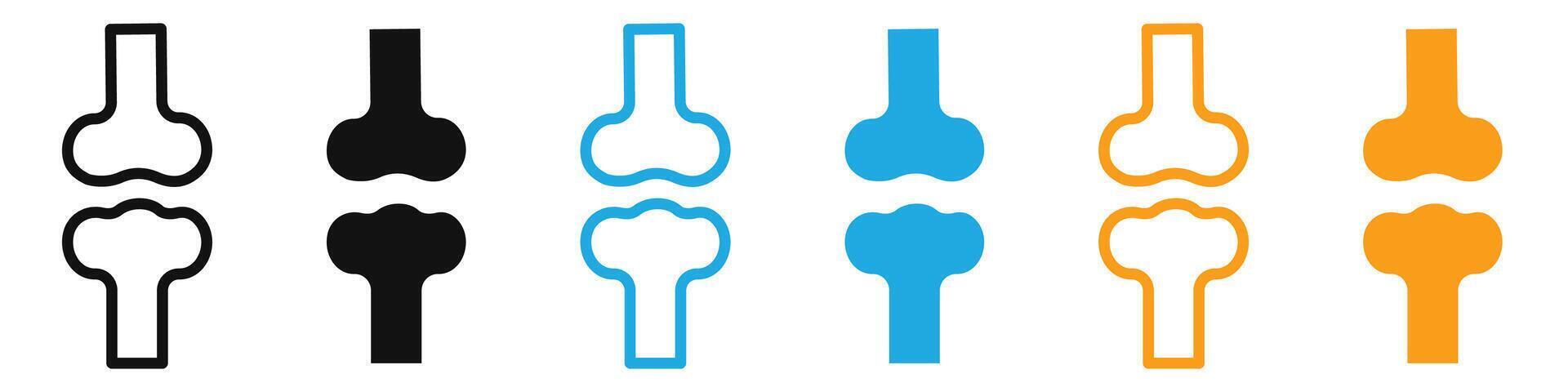 Human knee bone joint icon mark in filled style vector