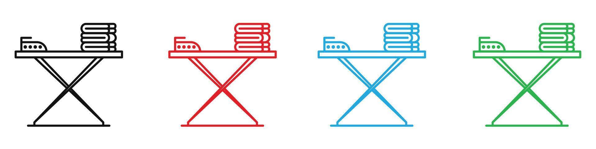 Ironing board icon showing household chores and ironing tasks, perfect for home improvement, cleaning services, and domestic management vector