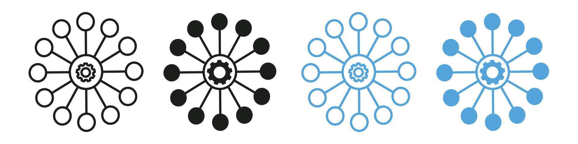 Integration icon mark in filled style vector