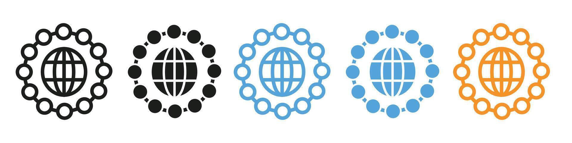 Icon Embodying the Global Connectivity of Internet Networks vector