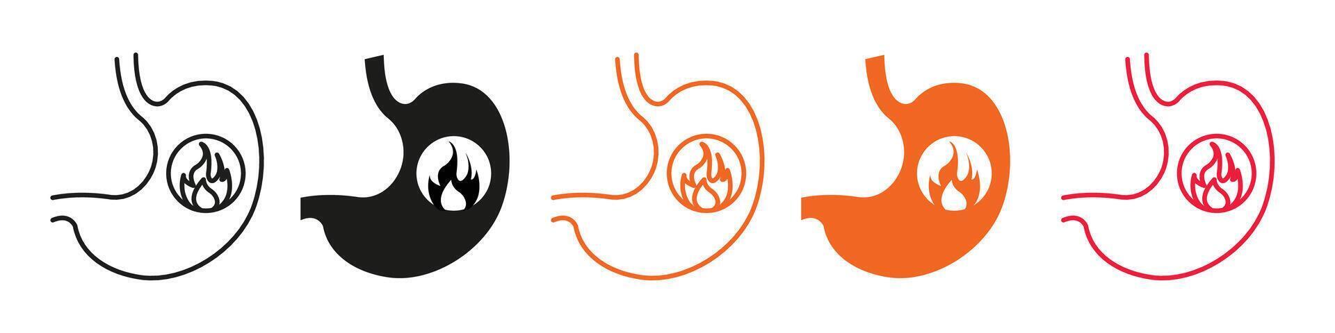Digestive discomfort icon illustrating the common issue of acid heartburn vector