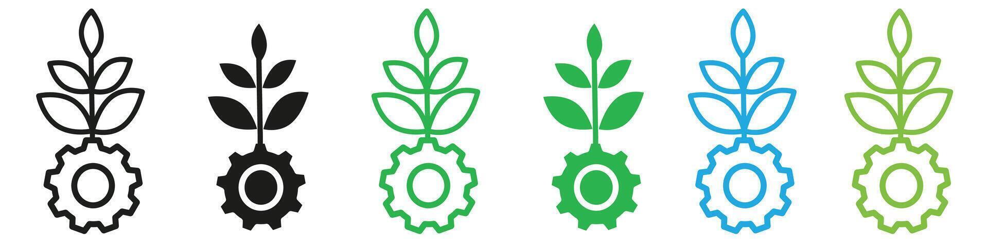 Green technology icon representing sustainable innovations and eco-friendly practices, suitable for environmental projects and green businesses vector