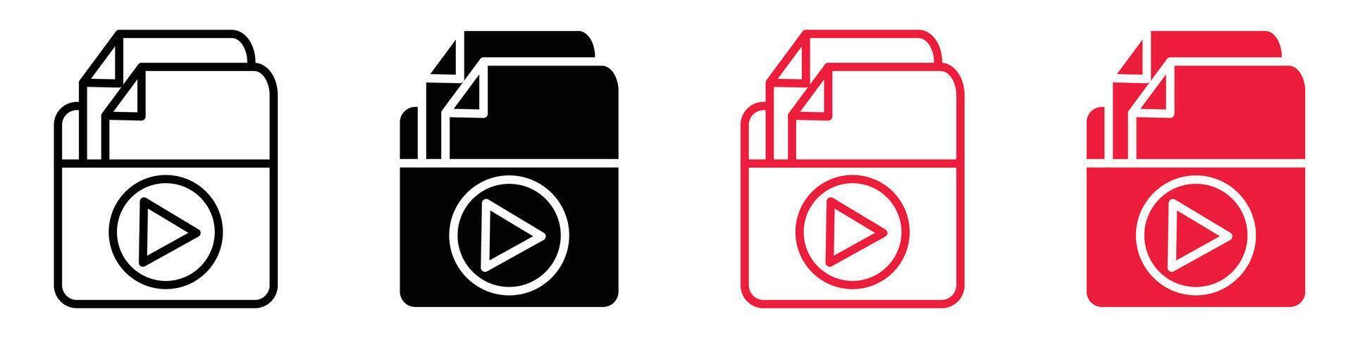 Multimedia files icon showing digital file organization and storage, suitable for tech applications, media platforms, and content management vector