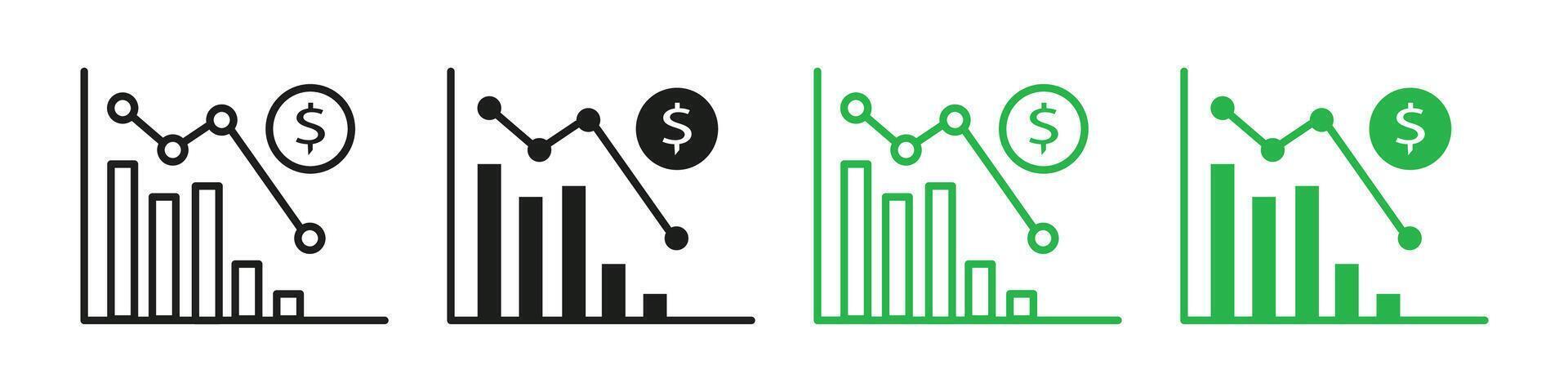 Market prediction icon mark in filled style vector