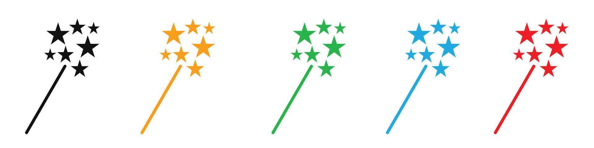Magic wand icon mark in filled style vector